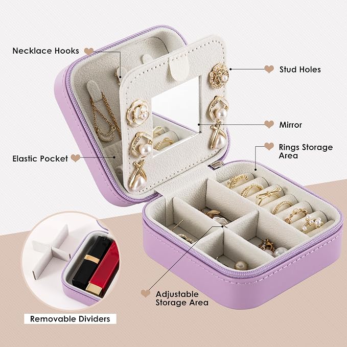 Travel Jewelry Case, Small Jewelry Box Organizer - Image 2
