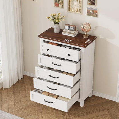 GarveeHome 5 Dresser for Bedroom, 41.3 in Tall Vertical Drawer Dresser - Image 5