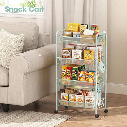 TOOLF 4-Tier Rolling Cart, Metal Utility Cart - Image 2