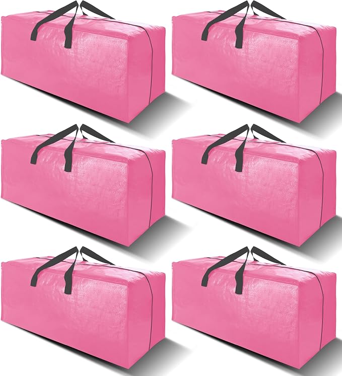 6 Pack Heavy Duty Extra Large Moving Bags W/Backpack Straps by VELVETSURE