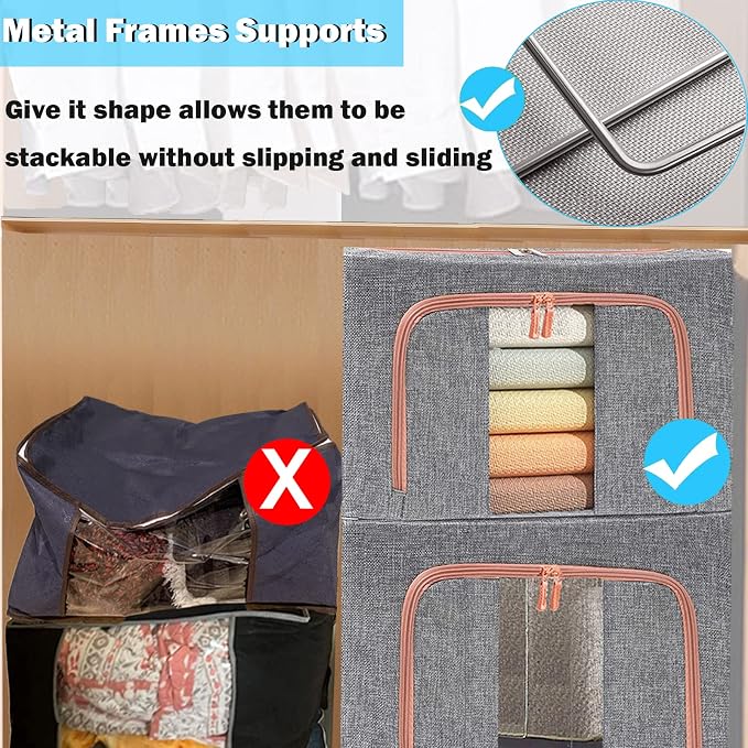 Large Capacity Clothes Storage Bags, Stackable Storage Organizer - Image 4