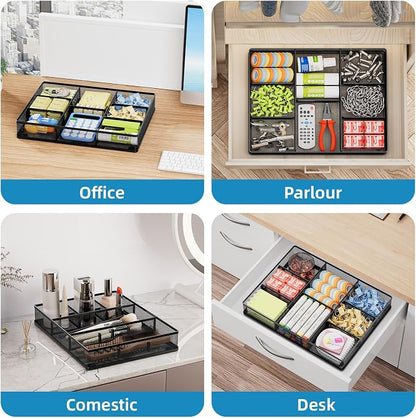 Marbrasse 2Pack Desk Drawer Organizer, Metal Mesh Drawer Organizer Tray - Image 3