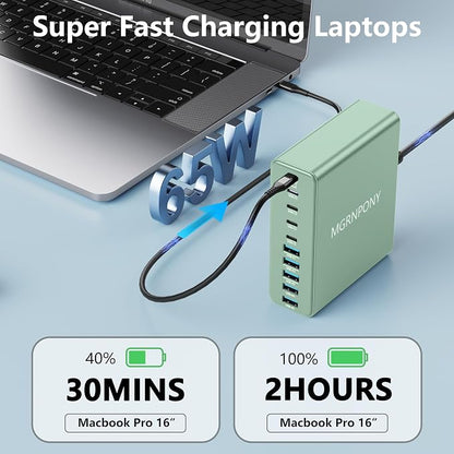 320W USB C Charger Block, 10-Port USB C Charging Station GaN III PD 65W PC - Image 3