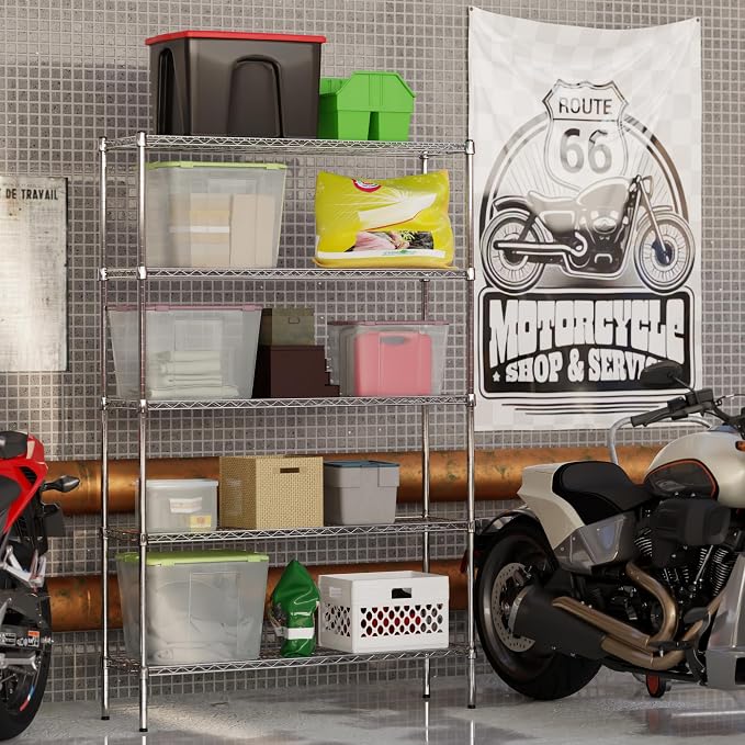 14" Deep x 48" Wide x 74" Height Wire Shelving Kit | 5-Tier | NSF Commercial - Image 5