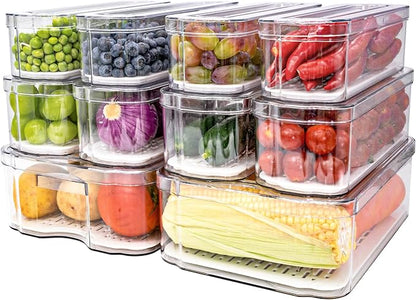 Fridge Organizers and Storage, 10 Pack Clear Freezer Organizer Bins by SMRCAD