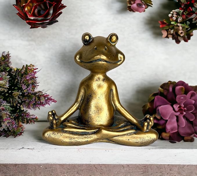 Top Brass Yoga Frog Eyeglass Holder – Whimsical Reading Glasses Sunglass Stand - Image 6