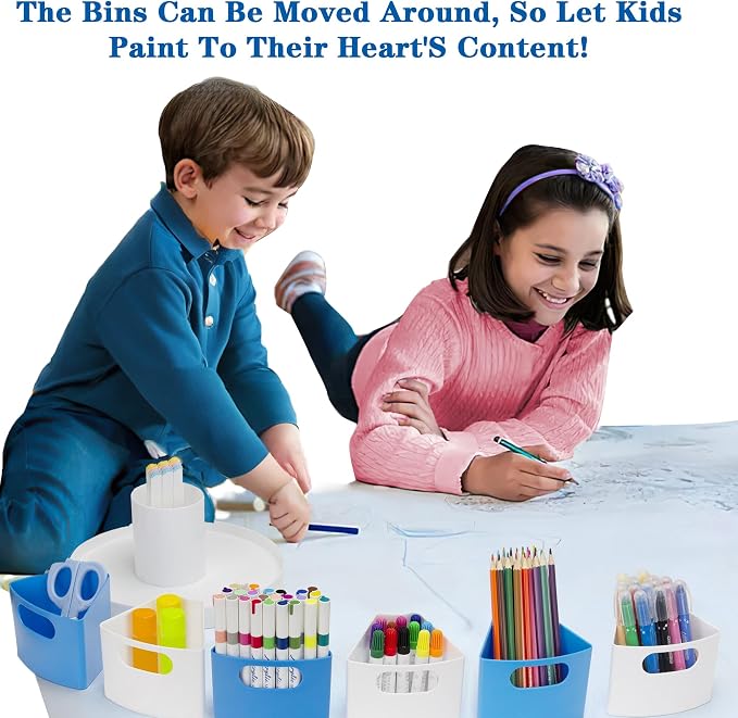 Rotating Art Supply Storage for Kids, Crayon & Marker Organizer and Pencil - Image 2