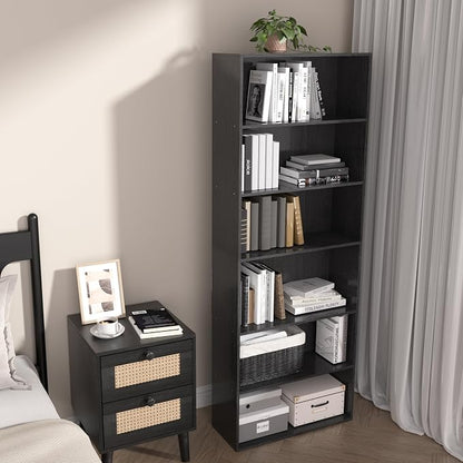 Wooden 6 Tier Book Shelf, 6 Cube Storage Organizer, 6 Tier Low Bookcase Storage - Image 7
