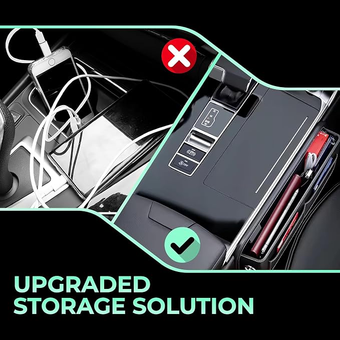 Universal Leather Car Seat Gap Filler Organizer – Side Pocket Storage Box - Image 3