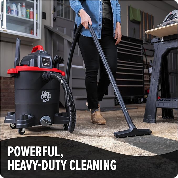 Dirt Devil 8 Gallon Corded Wet Dry Shop Vacuum, Heavy Duty Vacuum - Image 2
