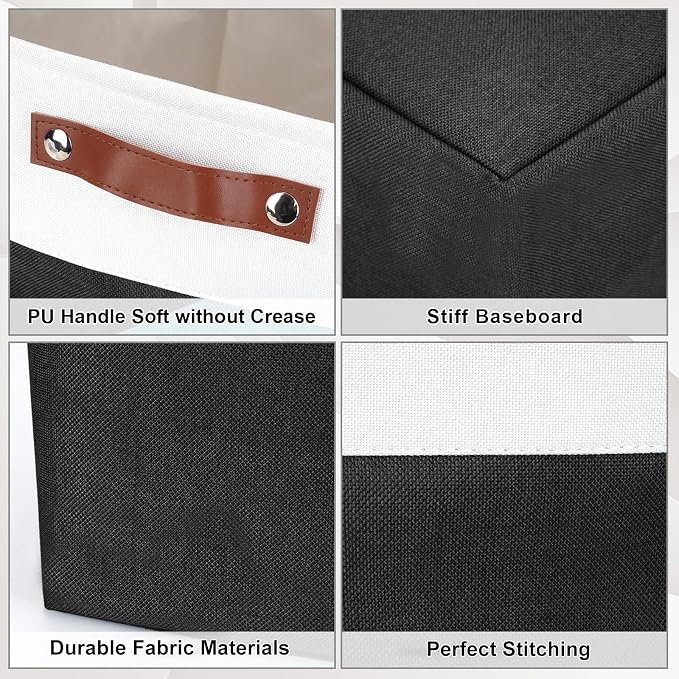 Large Fabric Storage Baskets | 50L Storage Bins, Decorative Linen Closet Baskets - Image 5
