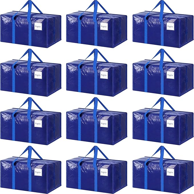 12 Pack Extra Heavy Duty Large Moving Bags by Fygrip