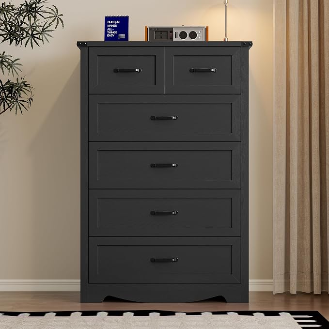 Tall 6-Drawer Dresser for Bedroom, Modern Wooden Chest of Drawers - Image 3
