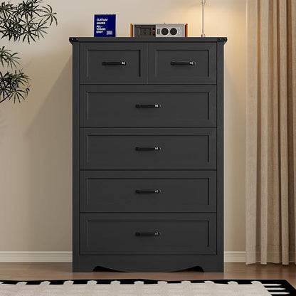 Tall 6-Drawer Dresser for Bedroom, Modern Wooden Chest of Drawers - Image 3