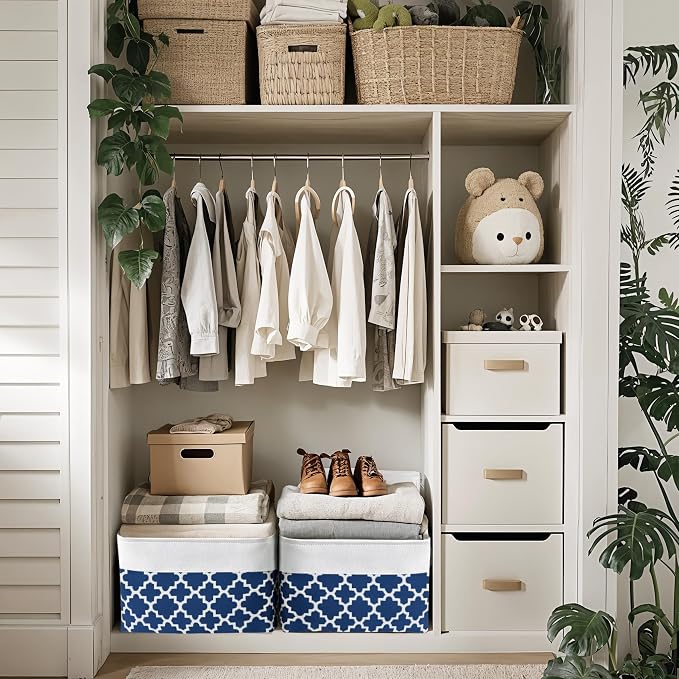 DECOMOMO Blue Storage Bins Fabric Storage Baskets - Image 5