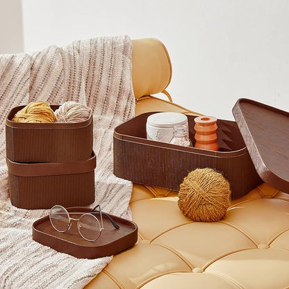 LA JOLIE MUSE Fluted Cardboard Storage Baskets - Image 2