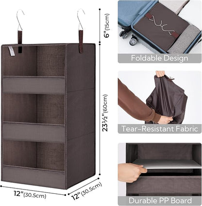 GRANNY SAYS 3 Shelf Hanging Closet Organizers and Storage, Collapsible Closet - Image 3