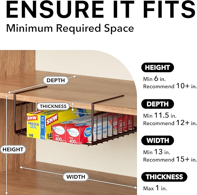 Simple Houseware Under Shelf Basket - Image 3