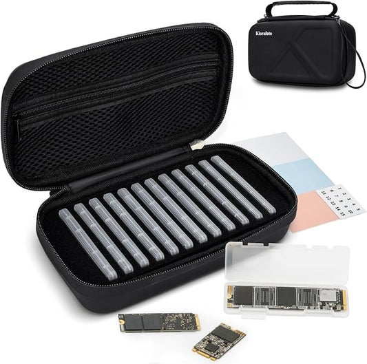 EVA PU M.2 SSD Holder with 12 Clear M.2 NVMe Cases by Kiorafoto