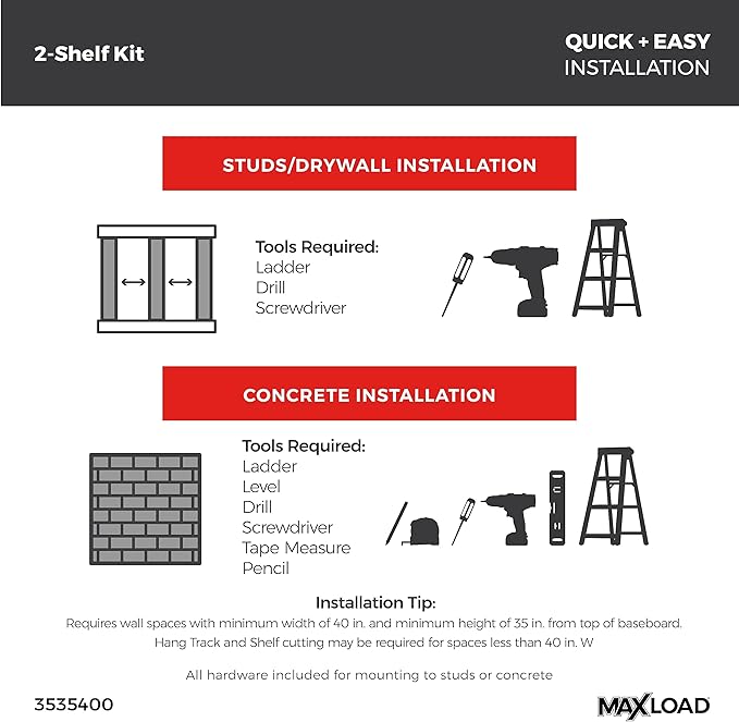 ClosetMaid MaxLoad Heavy Duty Wall Shelf Kit - Image 4