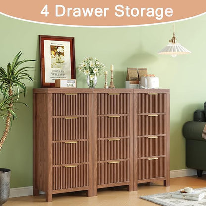 Mid-Century Modern Tall Wooden Dresser - Image 5