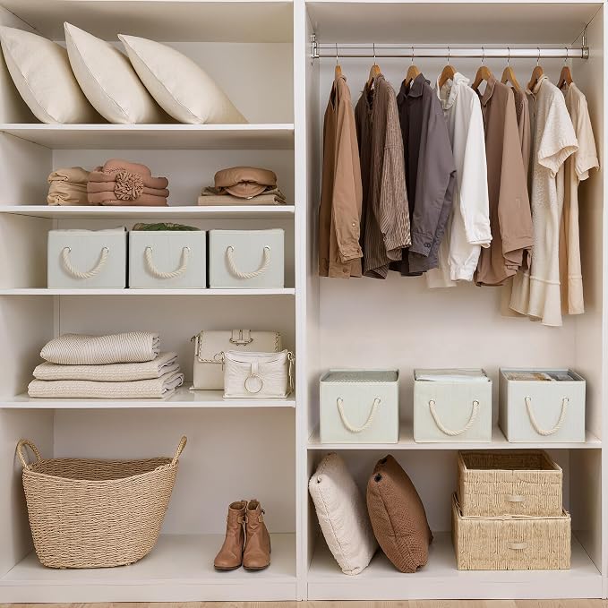 StorageWorks Storage Baskets for Shelves, Foldable Fabric Closet Storage Bins - Image 3