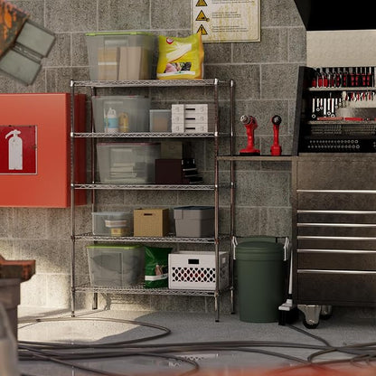 18" Deep x 42" Wide x 64" Height Wire Shelving Kit | 5-Tier | NSF Commercial - Image 8