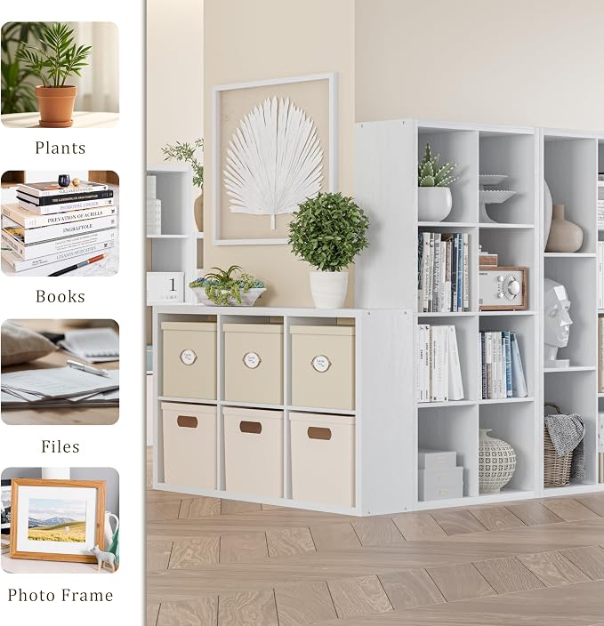 Cube Storage Organizer Bookcase, Decorative 11 inch Open Back Cubical Shelf - Image 7