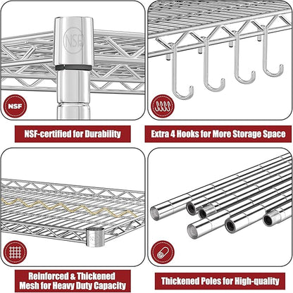 PrimeZone 5 Tier 48" Wx24''Dx81''H Wire Shelving - Image 8
