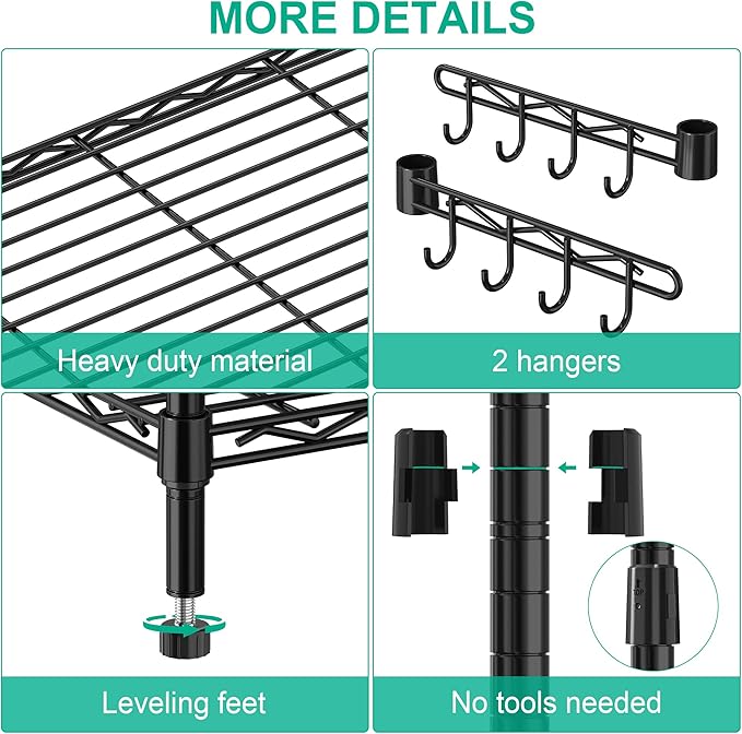 5 Tier Storage Shelves with Wheels - Image 6
