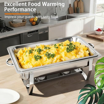Chafing Dish Buffet Set, 8QT Stainless Steel Chafing Dishes - Image 7
