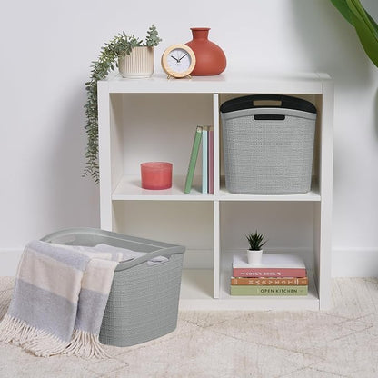 Curver Set of 2 XL 30.5 L Jute Decorative Plastic Organization and Storage - Image 2