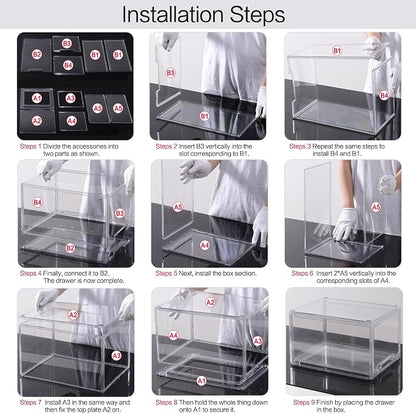 3 Packs Plastic Stackable Storage Drawers, DILIBRA Clear Storage Bins Organizer - Image 6