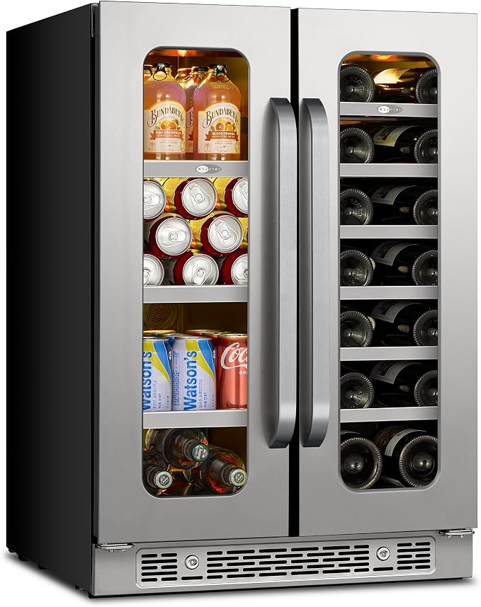 Whynter 24 Inch Dual Zone Wine and Beverage Refrigerator 20 Bottles 60 Cans by Whynter