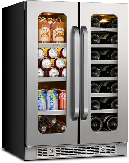 Whynter 24 Inch Dual Zone Wine and Beverage Refrigerator 20 Bottles 60 Cans by Whynter