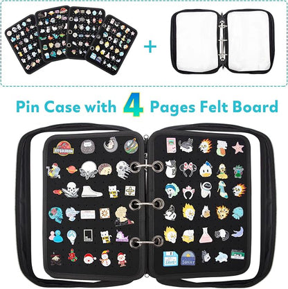 Enamel Pin Display Pages Pin Carrying Case, Pins Collection Storage Organizer - Image 2