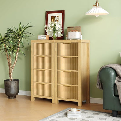 Mid-Century Modern Tall Wooden Dresser - Image 3