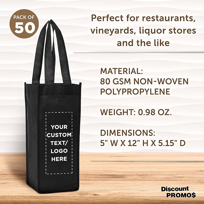 DISCOUNT PROMOS Non-Woven Vineyard Two Bottle Wine Bags - Image 4