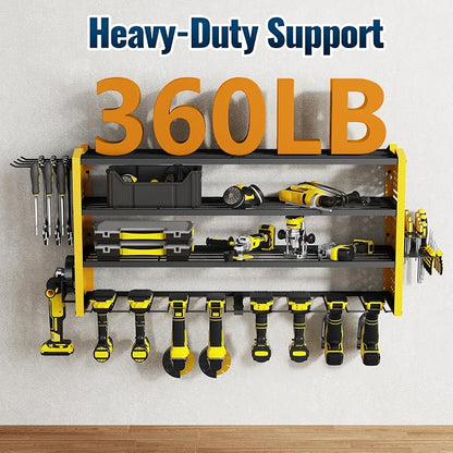Tomorotec 4-Layer Wall-Mounted Power Tool Storage Rack, Heavy-Duty Steel Drill - Image 5