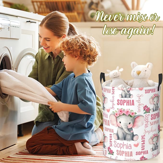 Custom Name Laundry Hamper, Personalized Laundry Baskets - Image 7