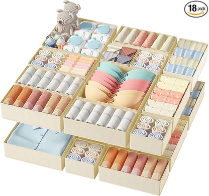 DIMJ Drawer Organizer Clothes, 18 Pack Dresser Organizer, Foldable Closet by DiMJ