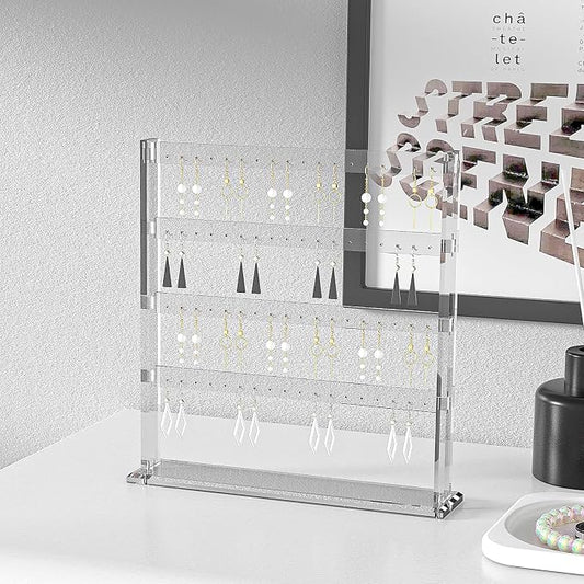 Coward Acrylic Earring Holder Stand, Tabletop Earring Jewelry Easel Display by FocusOnJewelryDisplay15yrs