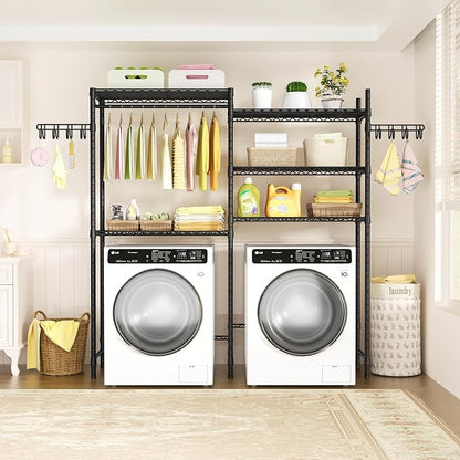 Ulif 65.3" W x 13.4" D x 77.5" H Clothes Drying Rack, 5 Tiers Over Washer and - Image 3