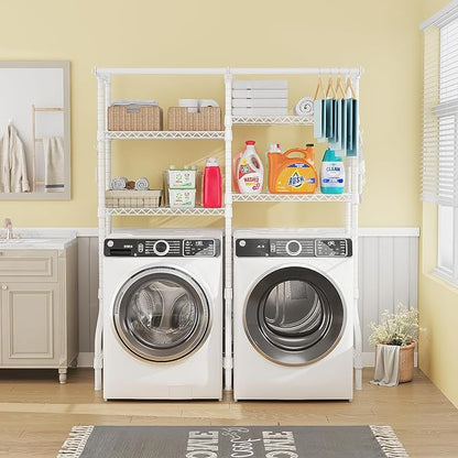U14 Over Washer and Dryer Storage Shelves, 4 Tiers Laundry Room Storage and - Image 3