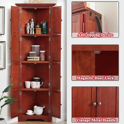 72" H Farmhouse Corner Storage Cabinet - Image 4
