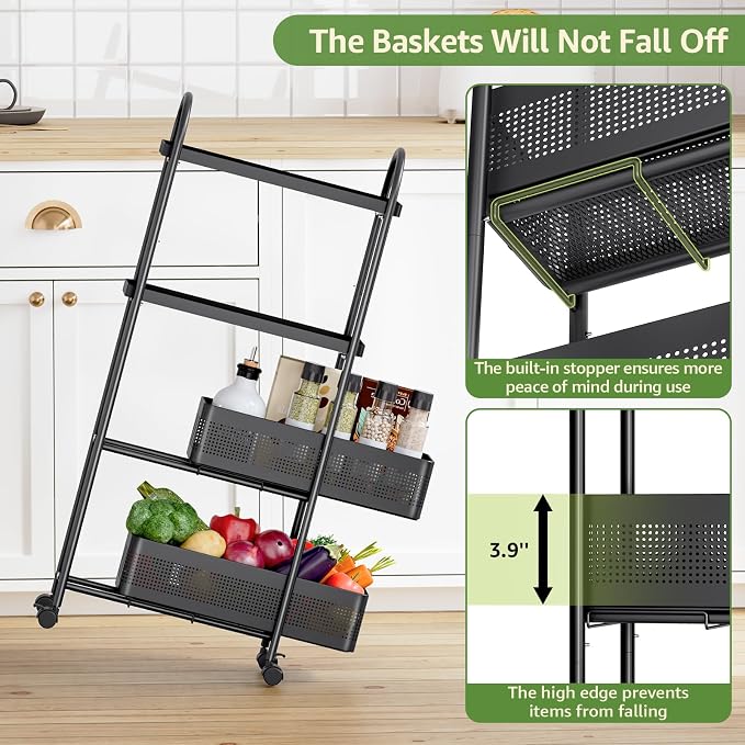 KINGRACK 4-Tier Slim Storage Cart - Image 4