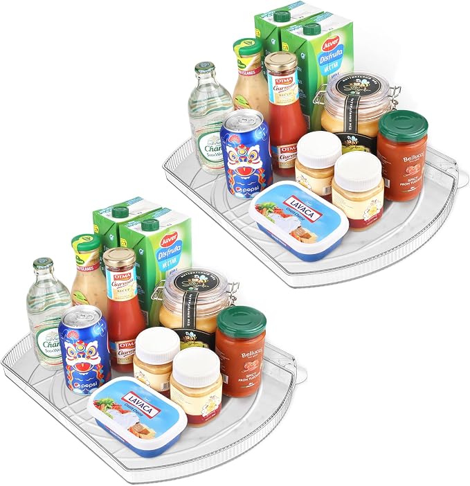 FIRJOY Lazy Susan Turntable for Refrigerator, Square Turntable Organizer for by FIRJOY