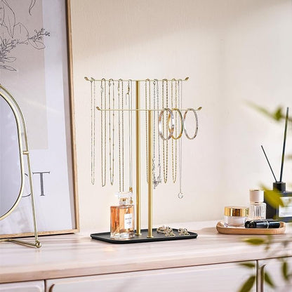 pickpiff Necklace Holder Jewelry Organizer Stand – 2‑Tier T‑Bar Jewelry Display - Image 2