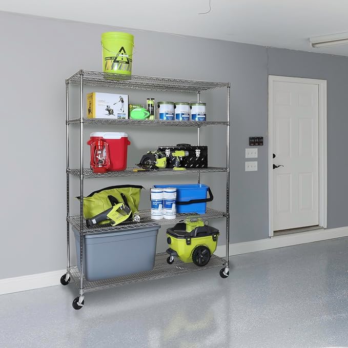 Seville Classics UltraDurable Heavy Duty NSF Solid Steel Wire Rack Storage Unit - Image 3