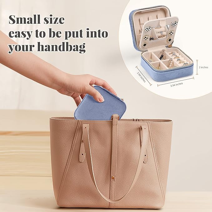 Dajasan Velvet Travel Jewelry Box, Mini Travel Jewelry Case, Small Portable - Image 3